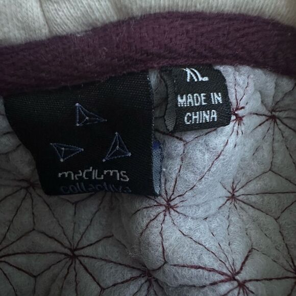 Mediums Collective Quilted Cut & Sew Hoodie - Maroon Wine - XL - Picture 4 of 11